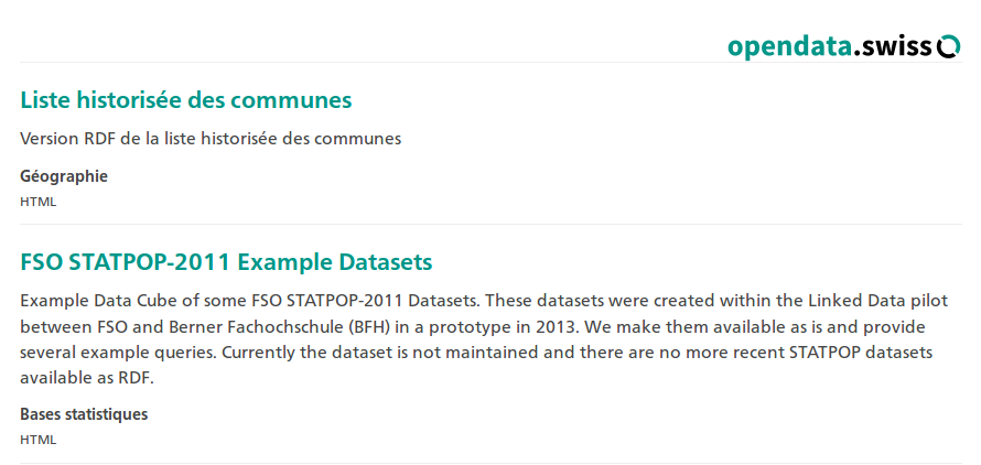Example search result