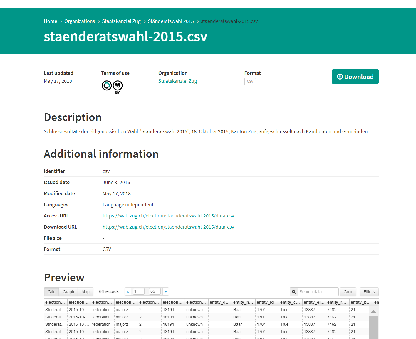 Example of a CSV-Preview